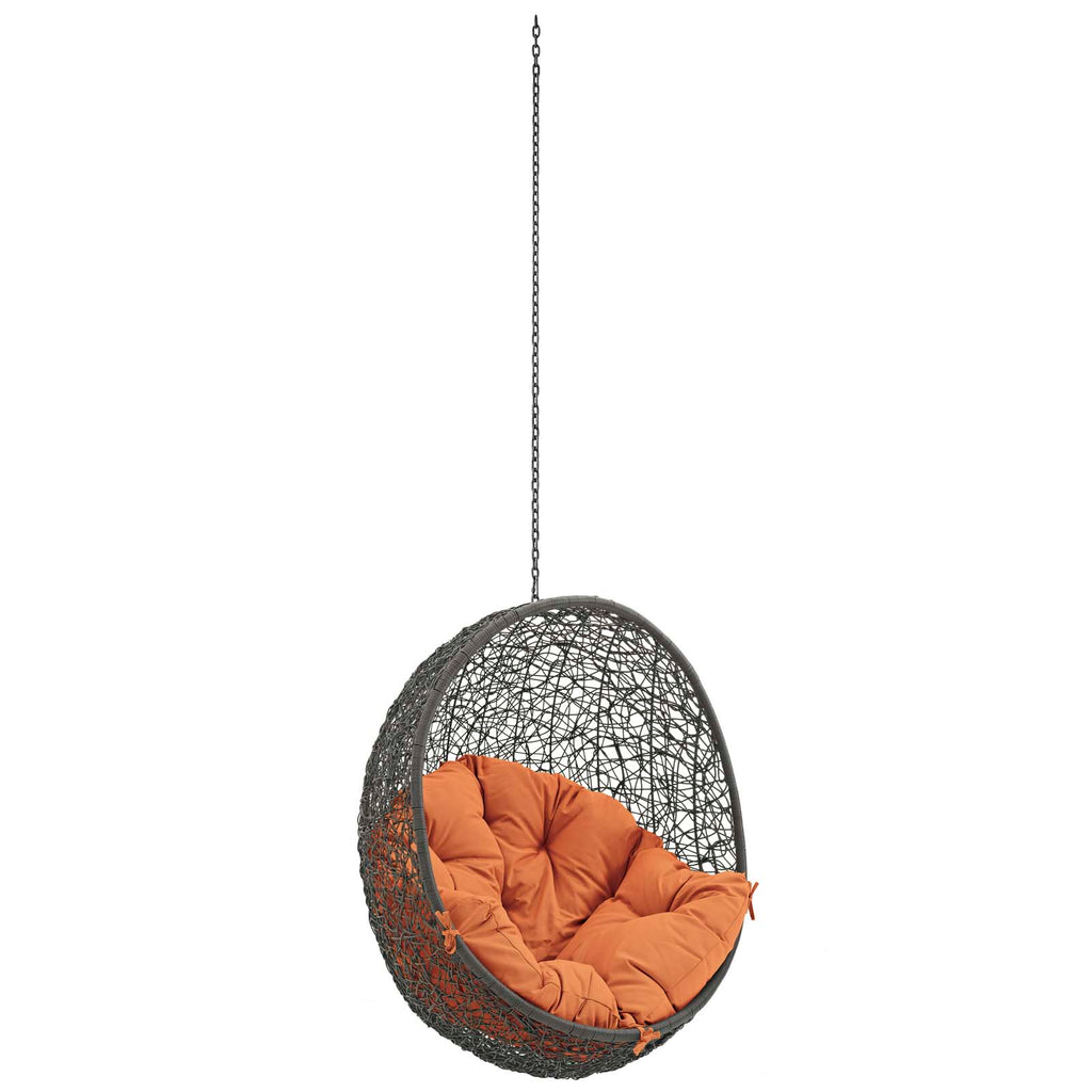 Hide Outdoor Patio Swing Chair Without Stand in Gray Orange