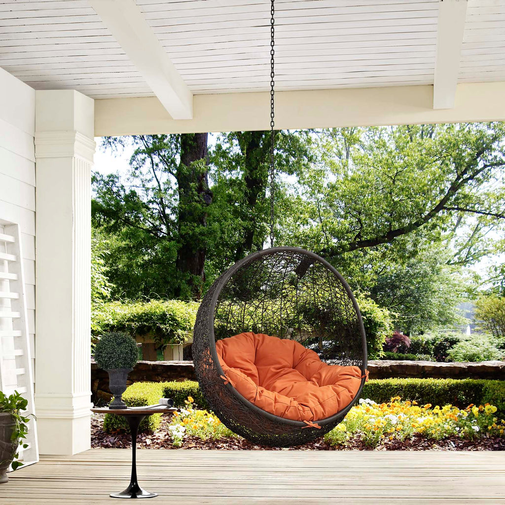 Hide Outdoor Patio Swing Chair Without Stand in Gray Orange