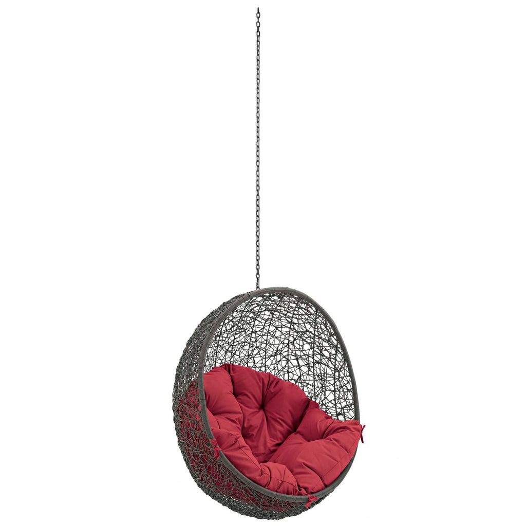 Hide Outdoor Patio Swing Chair Without Stand in Gray Red