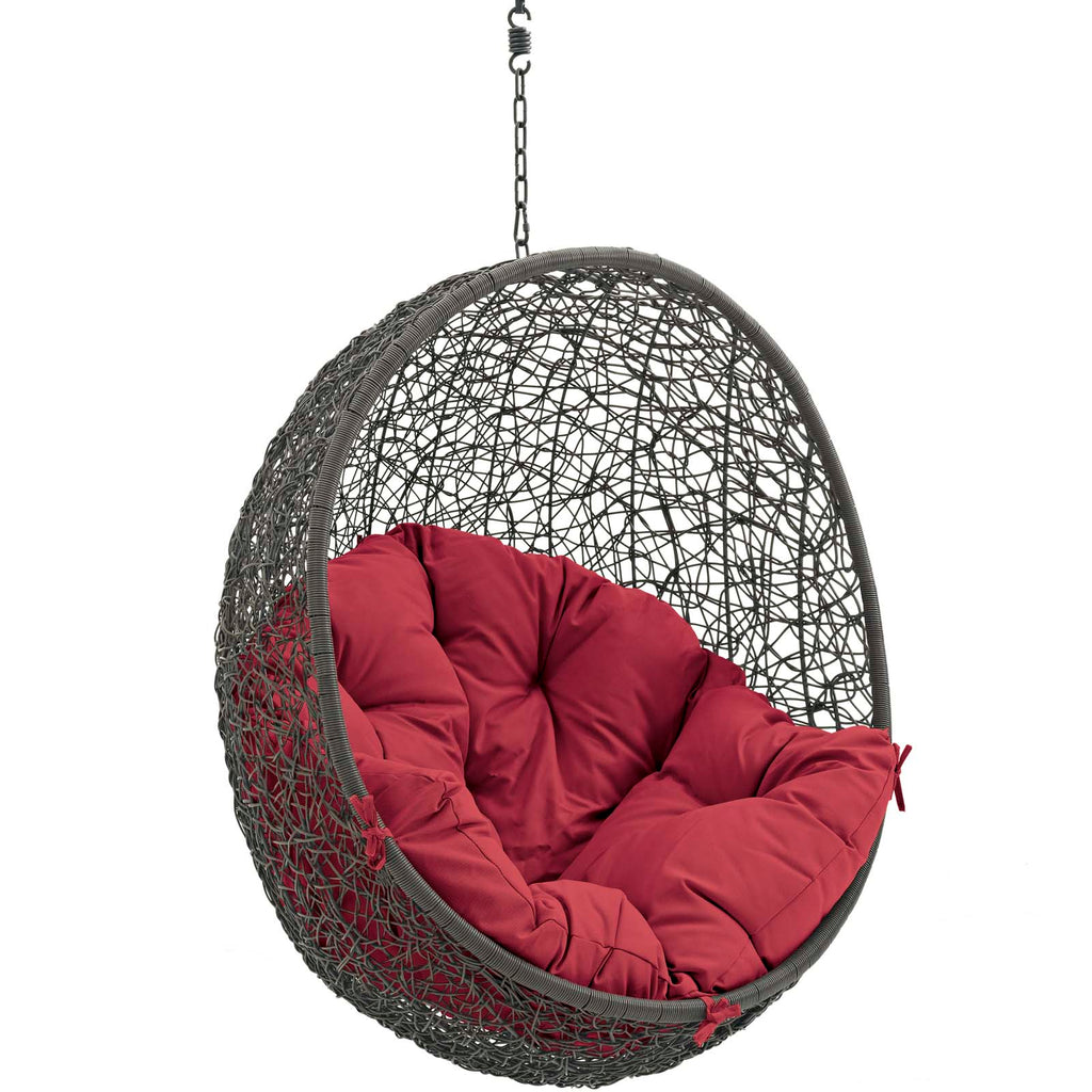 Hide Outdoor Patio Swing Chair Without Stand in Gray Red