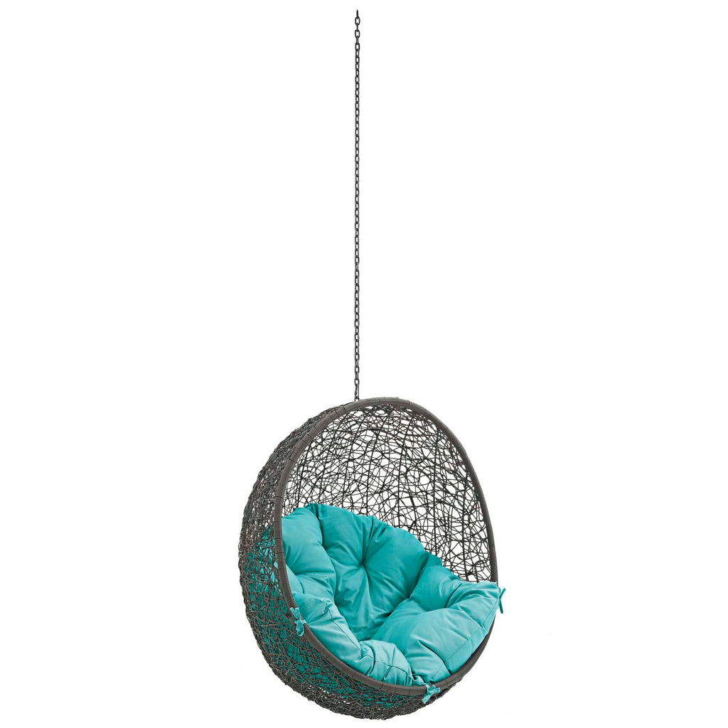 Hide Outdoor Patio Swing Chair Without Stand in Gray Turquoise