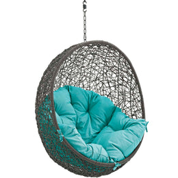 Hide Outdoor Patio Swing Chair Without Stand in Gray Turquoise