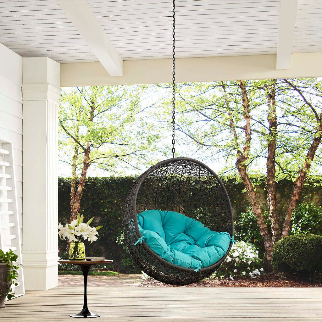 Hide Outdoor Patio Swing Chair Without Stand in Gray Turquoise