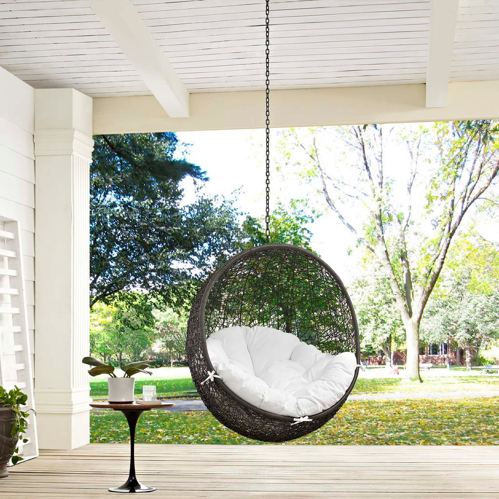 Hide Outdoor Patio Swing Chair Without Stand in Gray White