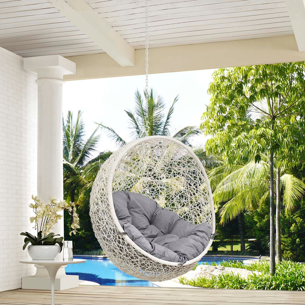 Hide Outdoor Patio Swing Chair Without Stand in White Gray