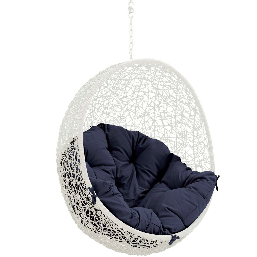 Hide Outdoor Patio Swing Chair Without Stand in White Navy