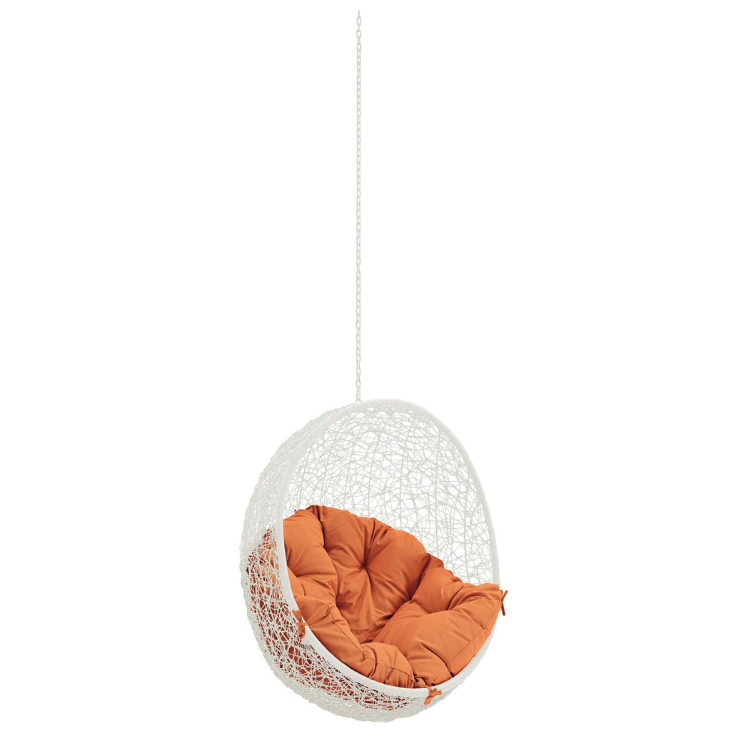 Hide Outdoor Patio Swing Chair Without Stand in White Orange