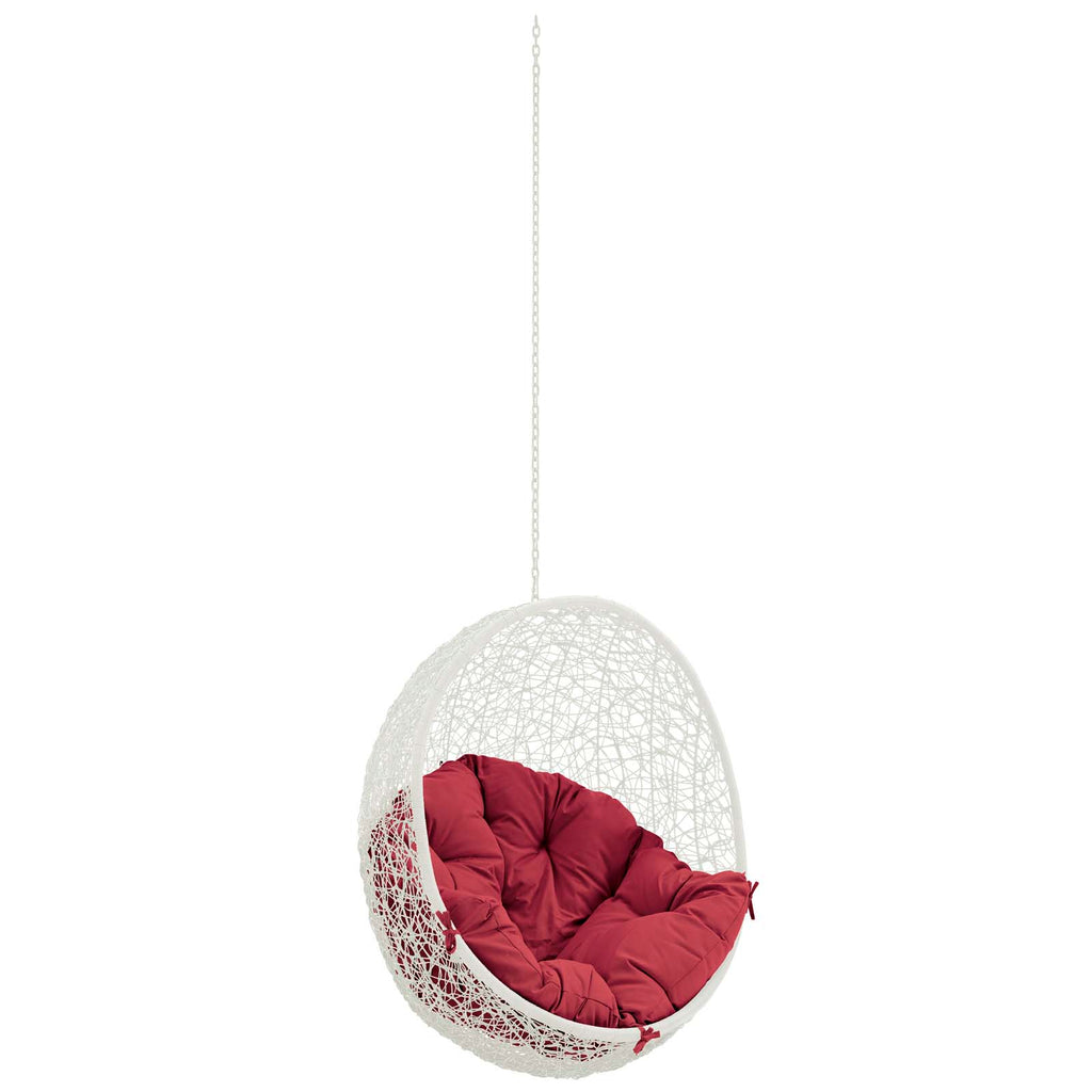 Hide Outdoor Patio Swing Chair Without Stand in White Red