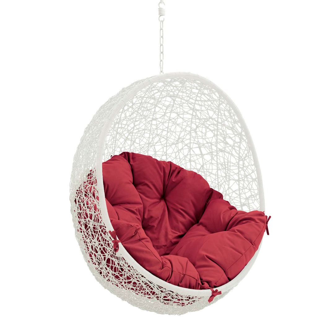 Hide Outdoor Patio Swing Chair Without Stand in White Red