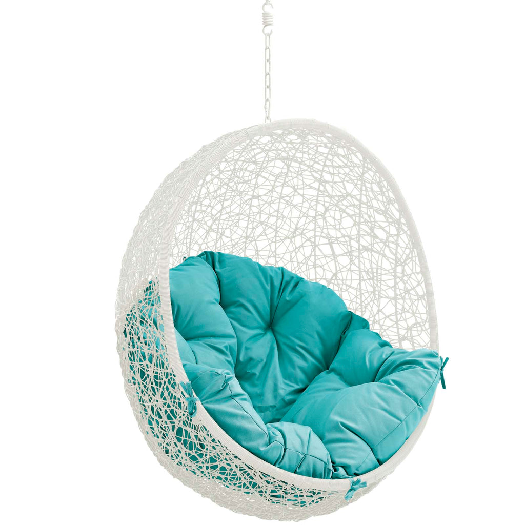 Hide Outdoor Patio Swing Chair Without Stand in White Turquoise