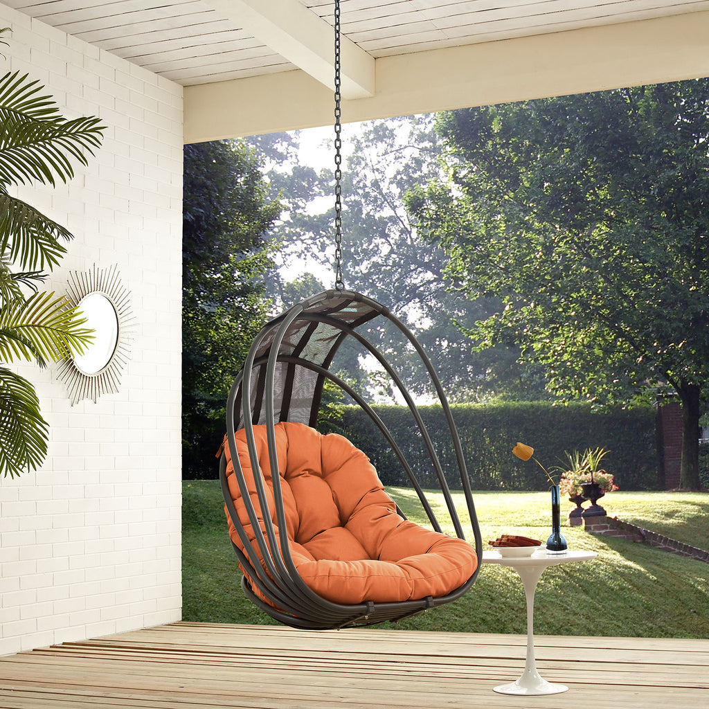 Whisk Outdoor Patio Swing Chair Without Stand in Orange