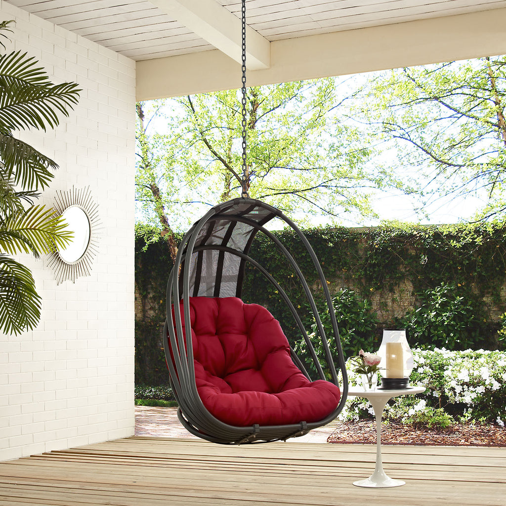 Whisk Outdoor Patio Swing Chair Without Stand in Red