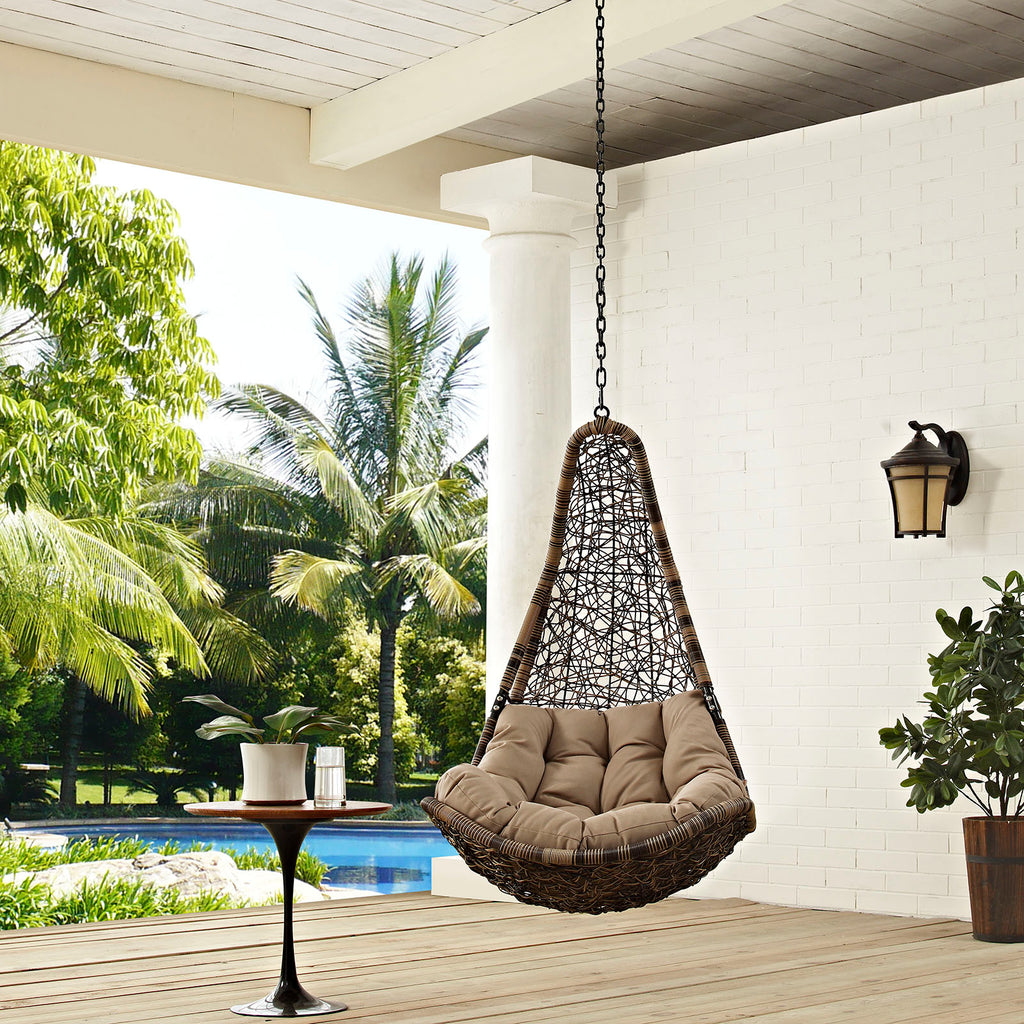 Abate Outdoor Patio Swing Chair Without Stand in Black Mocha