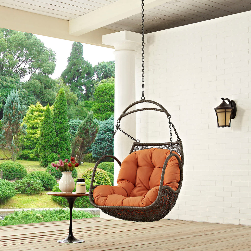 Arbor Outdoor Patio Swing Chair Without Stand in Orange