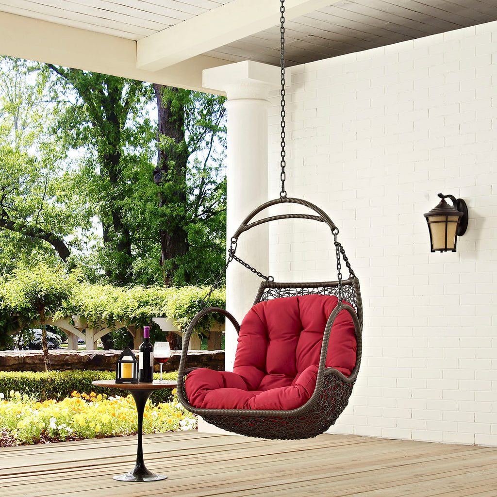 Arbor Outdoor Patio Swing Chair Without Stand in Red