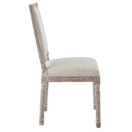 Court Vintage French Upholstered Fabric Dining Side Chair in Beige