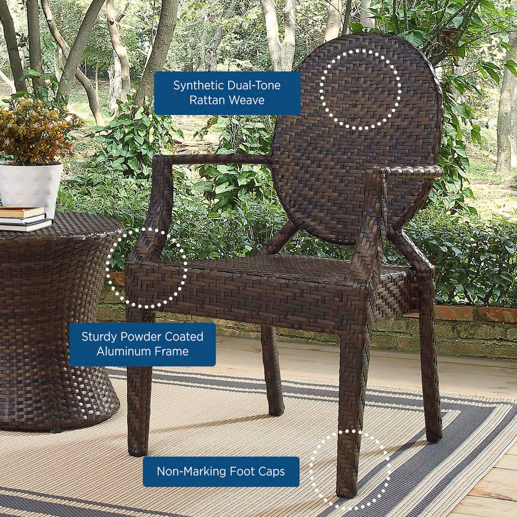 Casper Outdoor Patio Dining Armchair in Brown