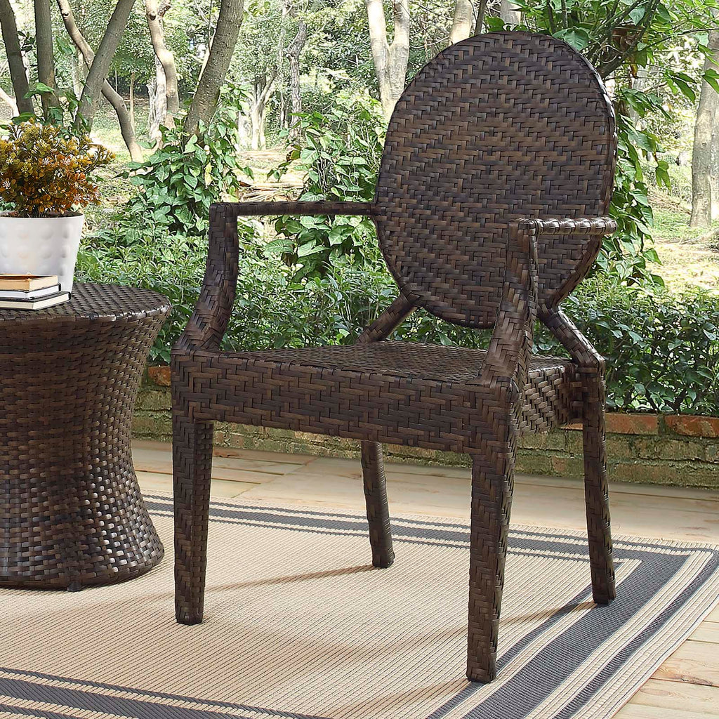 Casper Outdoor Patio Dining Armchair in Brown