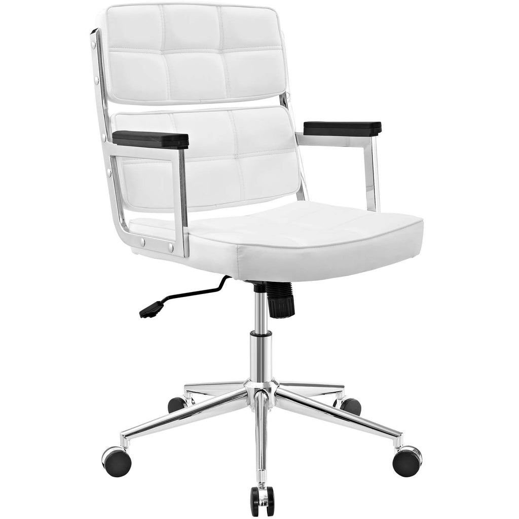 Portray Highback Upholstered Vinyl Office Chair in White