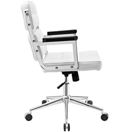 Portray Highback Upholstered Vinyl Office Chair in White