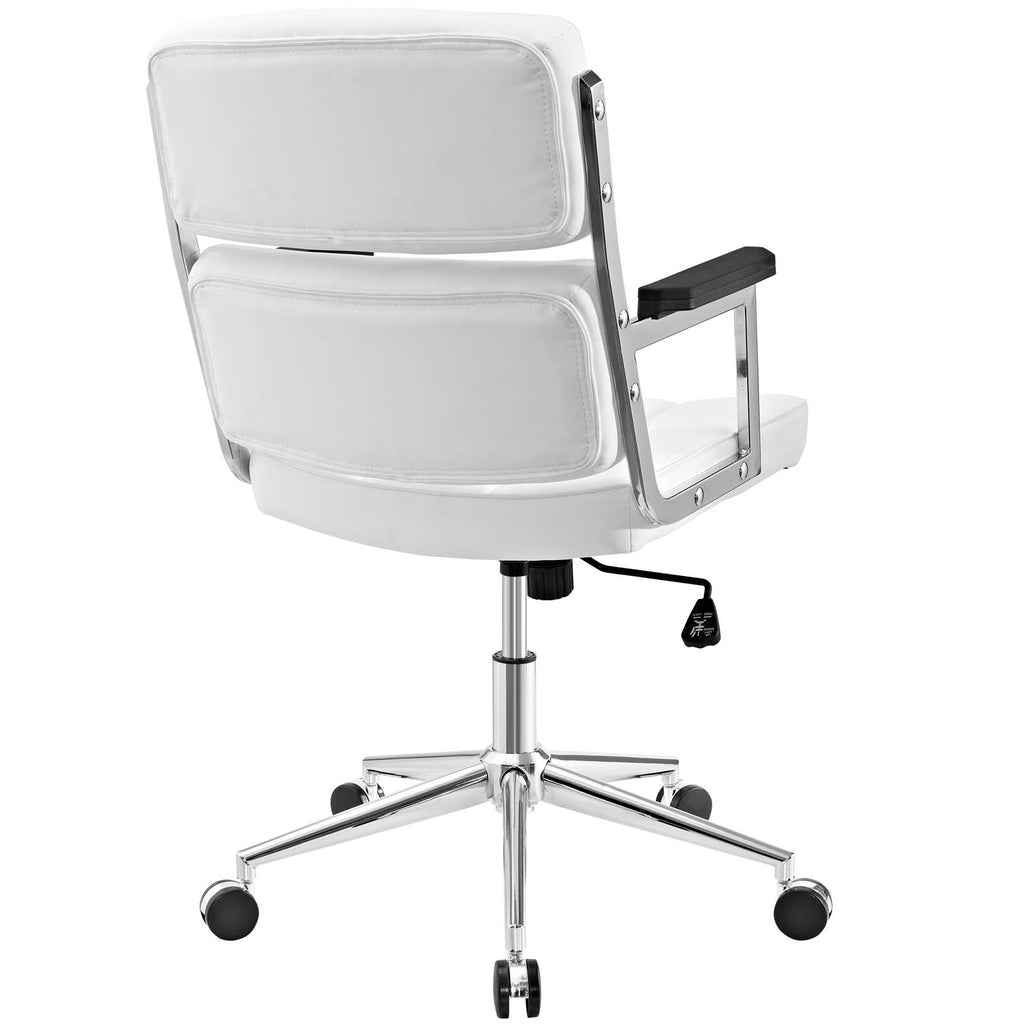 Portray Highback Upholstered Vinyl Office Chair in White