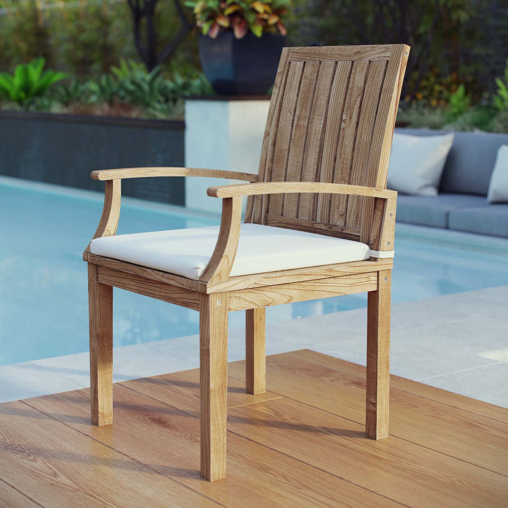 Marina Outdoor Patio Teak Dining Chair with Arms