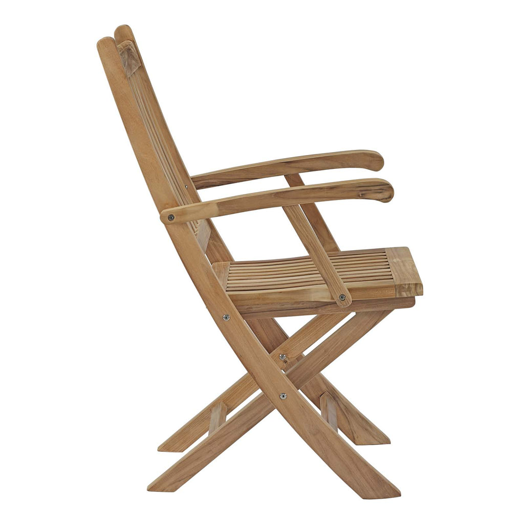 Marina Outdoor Patio Teak Folding Chair with Arms