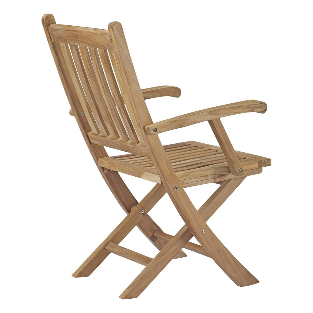 Marina Outdoor Patio Teak Folding Chair with Arms