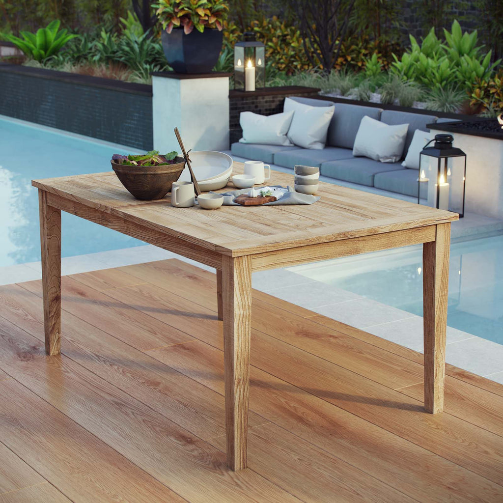 Marina Outdoor Patio Teak Dining Table in Natural-2