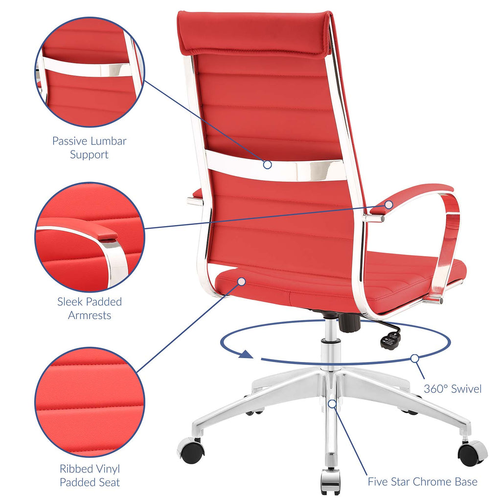 Jive Highback Office Chair in Red-2