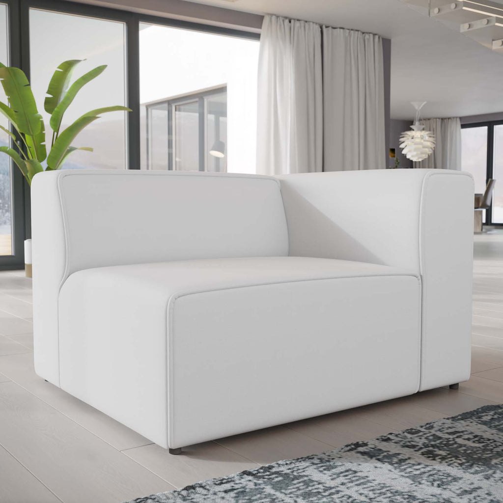 Mingle Fabric Right-Facing Sofa in White
