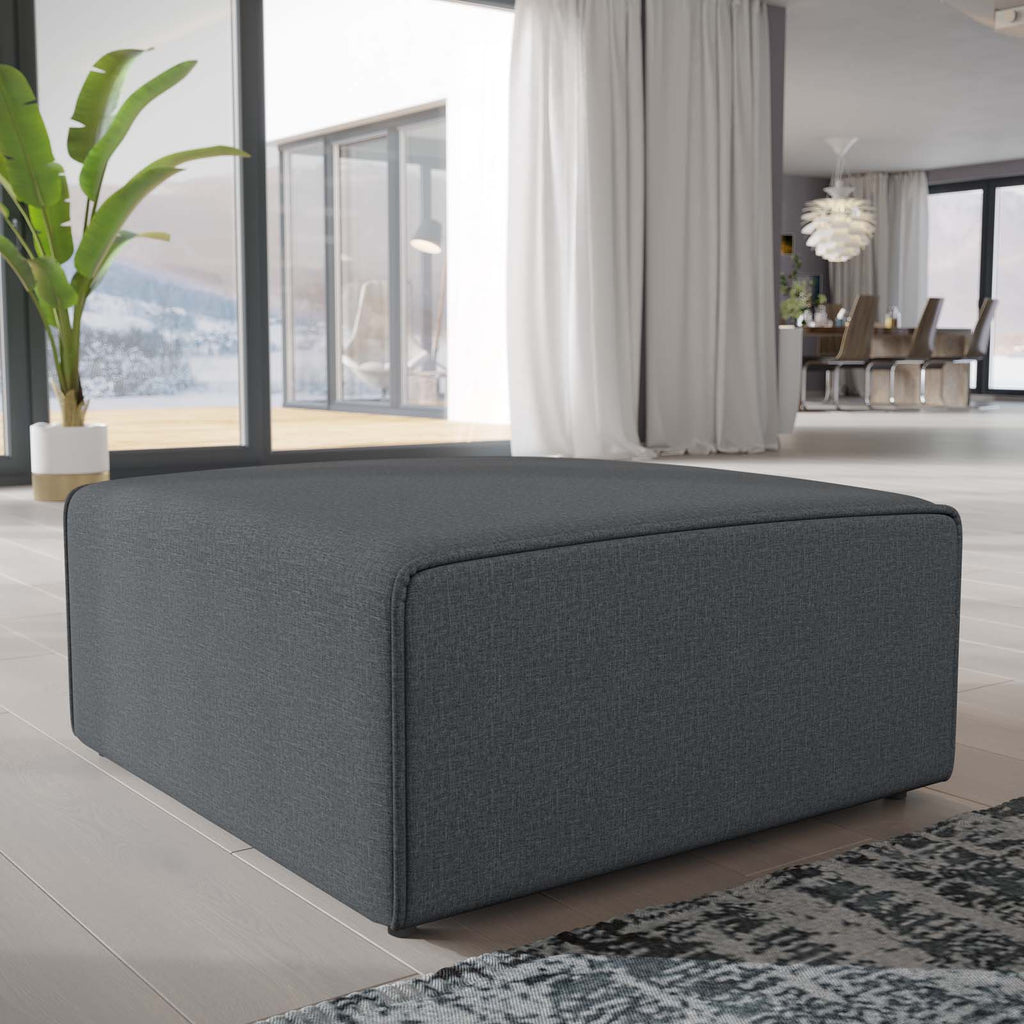 Mingle Fabric Ottoman in Gray