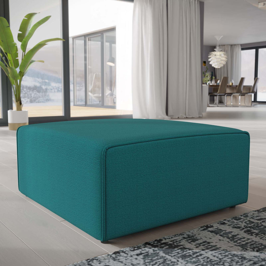 Mingle Fabric Ottoman in Teal