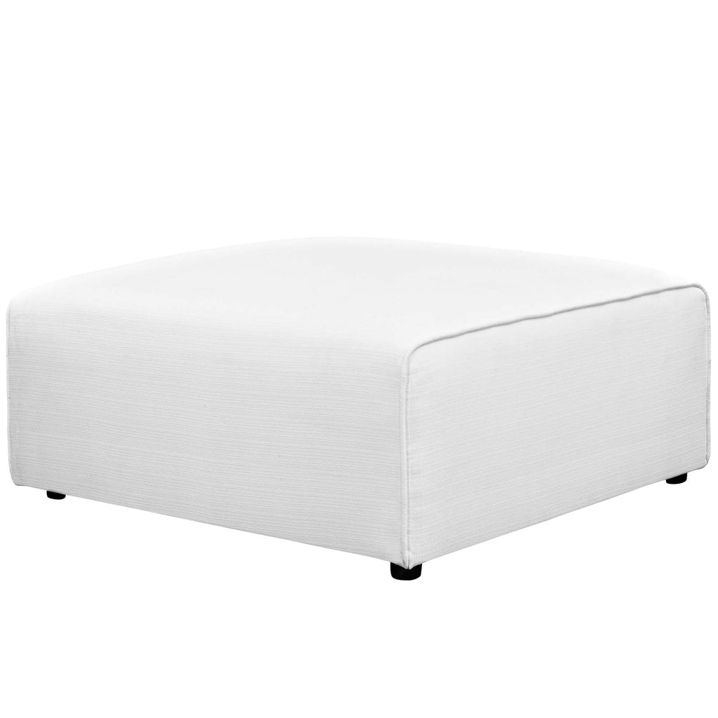 Mingle Fabric Ottoman in White