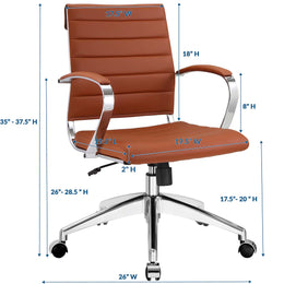 Jive Mid Back Office Chair in Terracotta-2