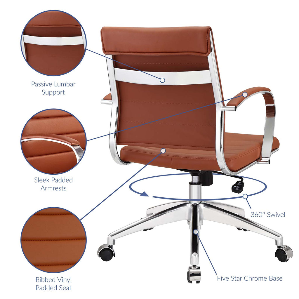 Jive Mid Back Office Chair in Terracotta-2