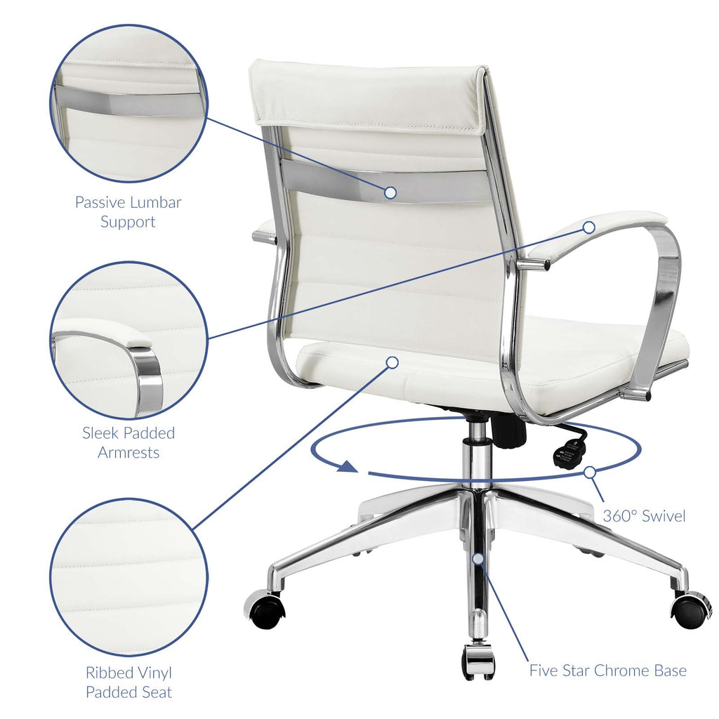 Jive Mid Back Office Chair in White-2