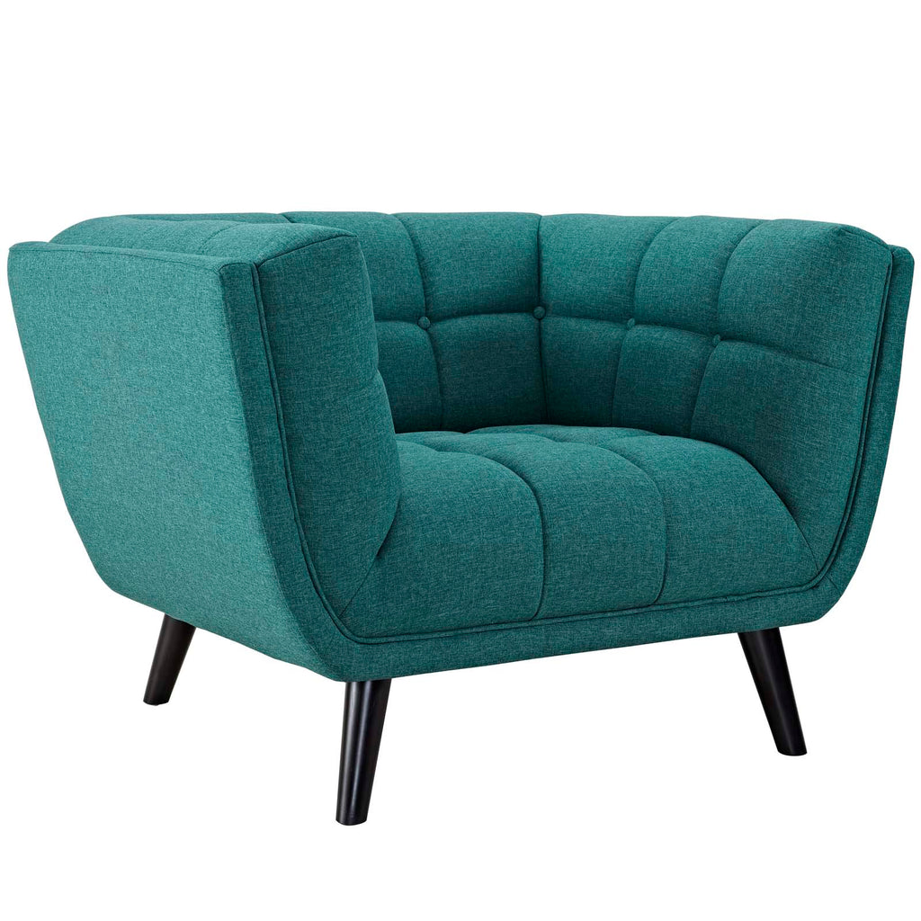 Bestow Upholstered Fabric Armchair in Teal