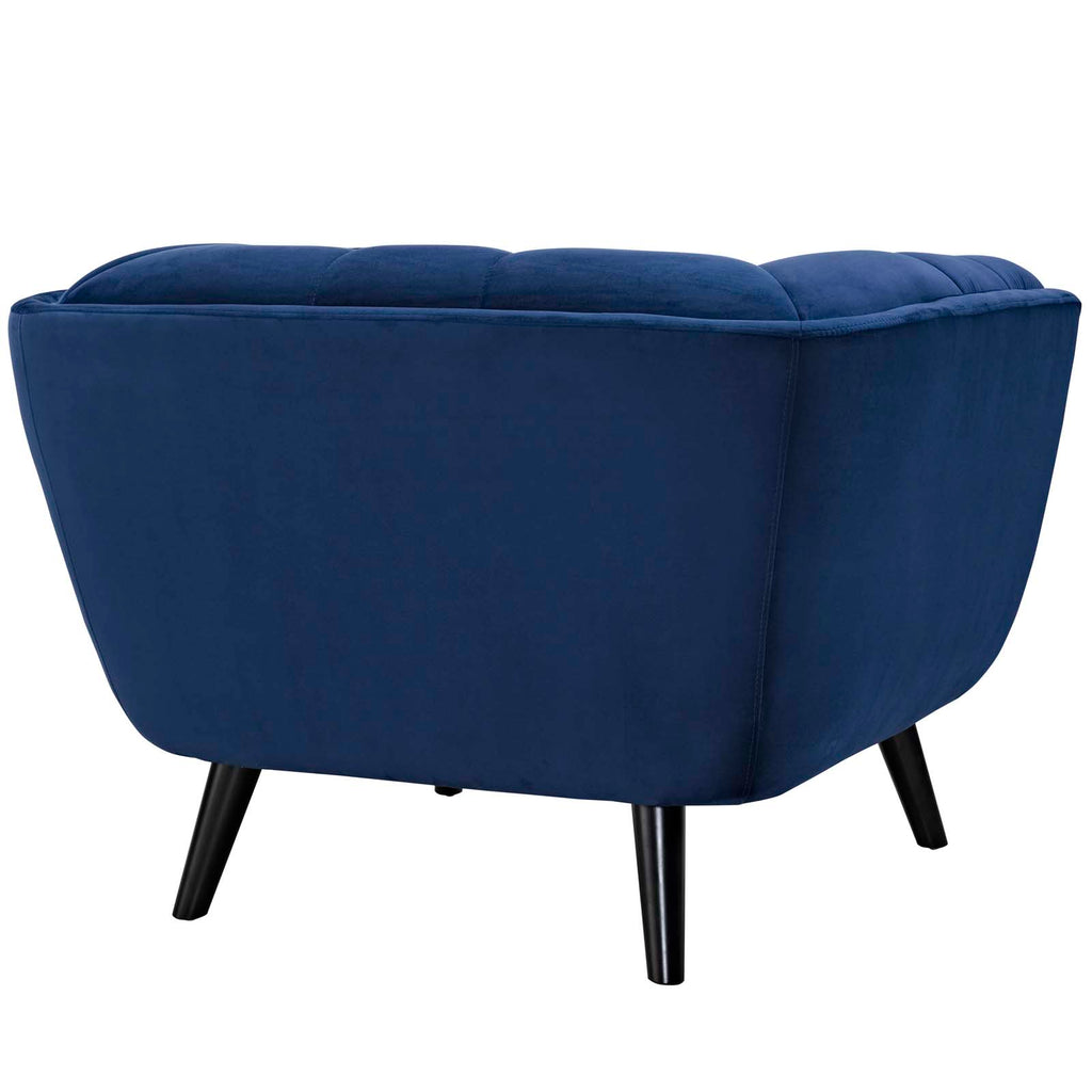 Bestow Performance Velvet Armchair in Navy