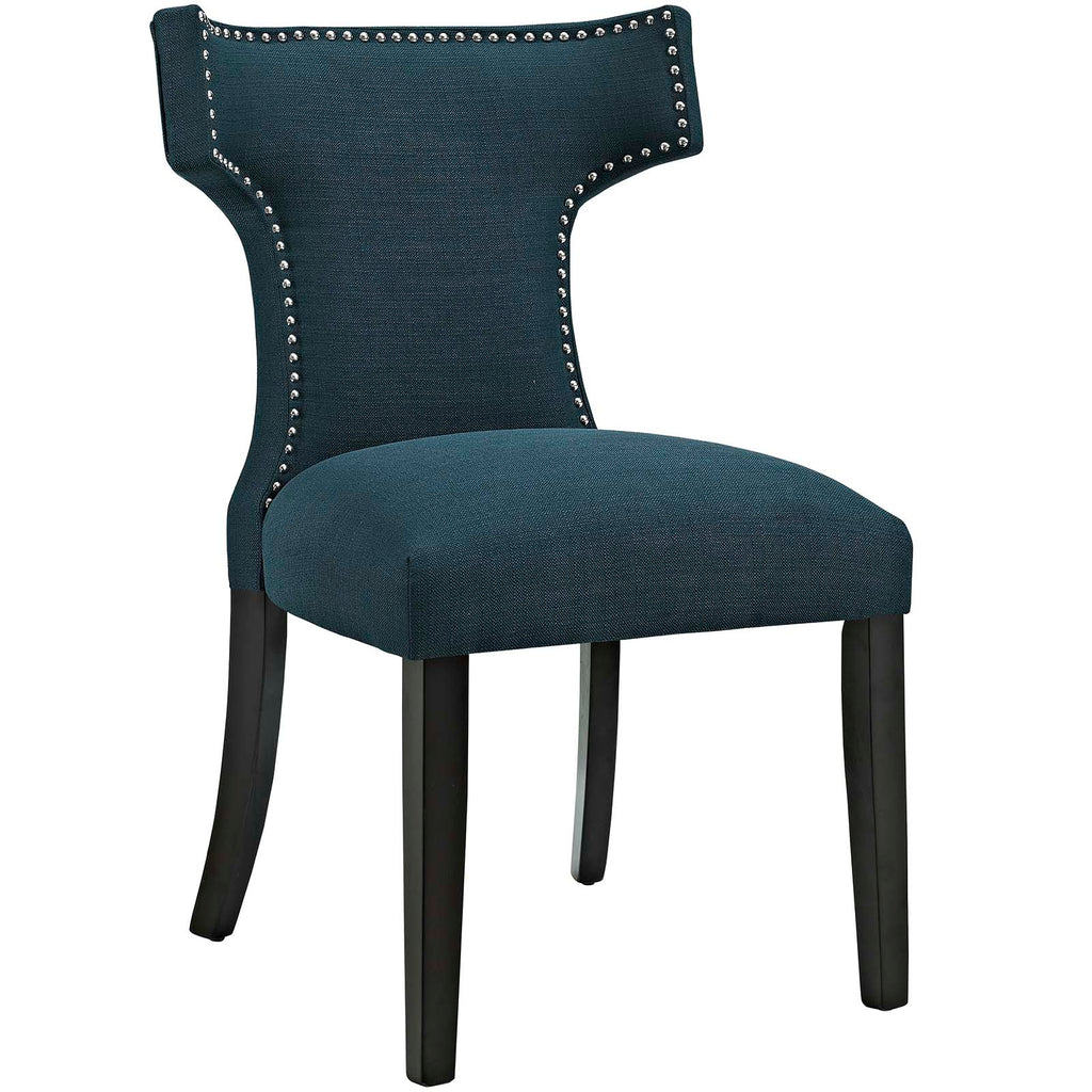 Curve Dining Side Chair Fabric Set of 2 in Azure