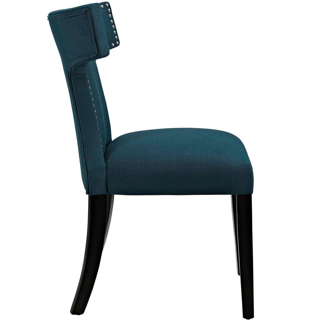 Curve Dining Side Chair Fabric Set of 2 in Azure