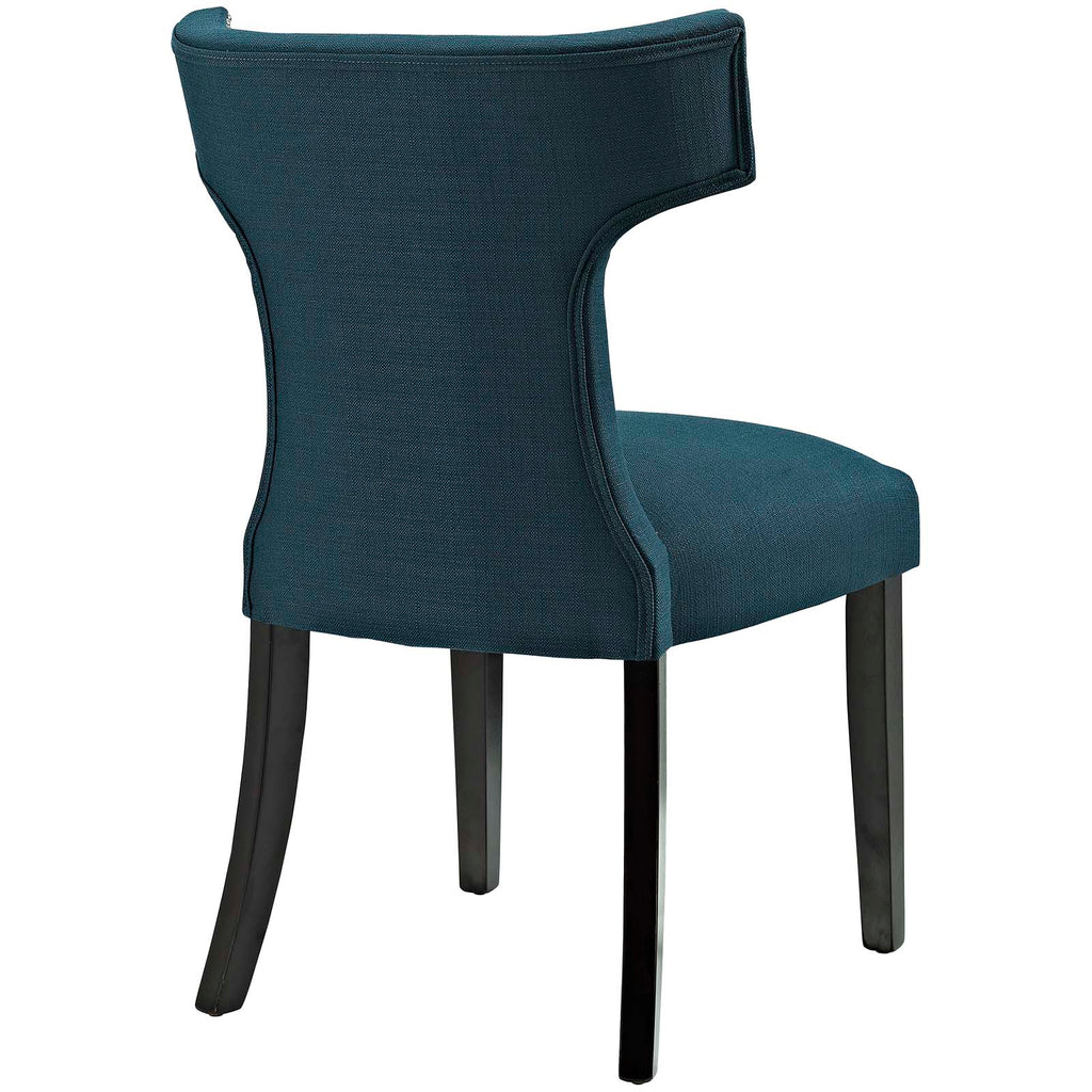 Curve Dining Side Chair Fabric Set of 2 in Azure