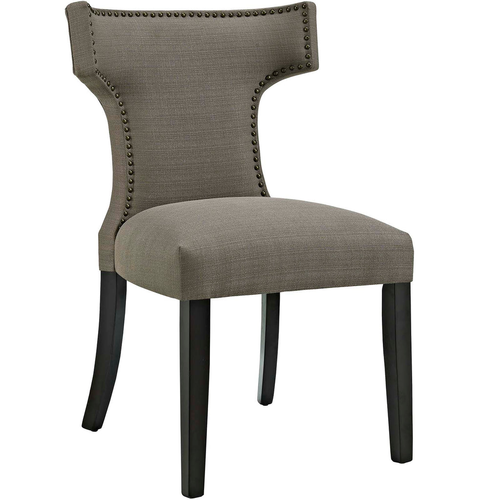 Curve Dining Side Chair Fabric Set of 2 in Granite