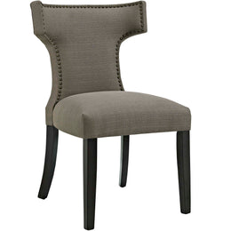 Curve Dining Side Chair Fabric Set of 2 in Granite