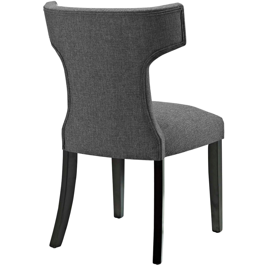 Curve Dining Side Chair Fabric Set of 2 in Gray