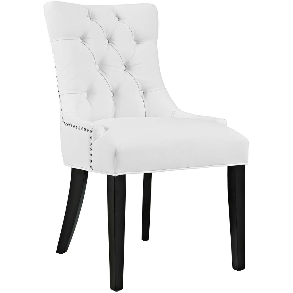 Regent Dining Side Chair Vinyl Set of 2 in White