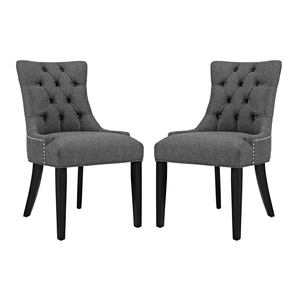 Regent Dining Side Chair Fabric Set of 2 in Gray