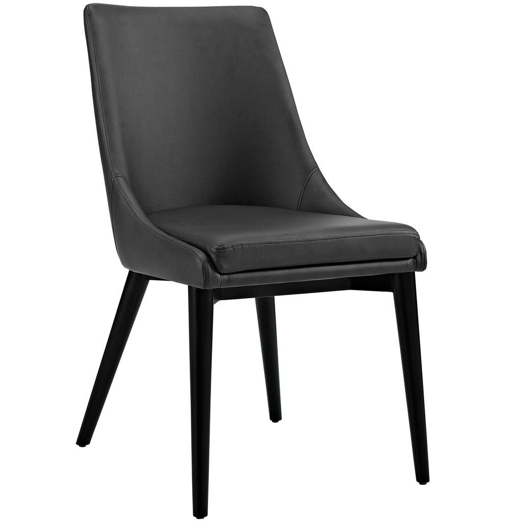 Viscount Dining Side Chair Vinyl Set of 2 in Black