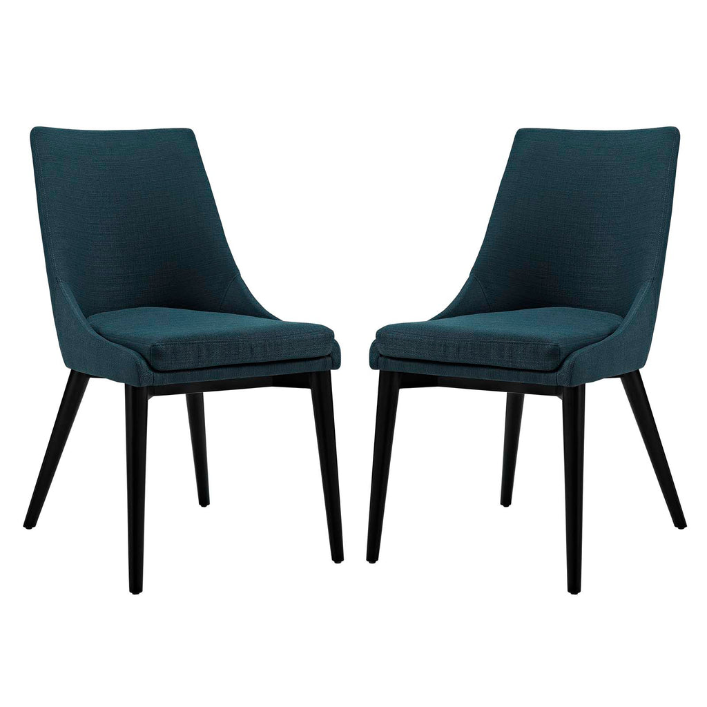 Viscount Dining Side Chair Fabric Set of 2 in Azure