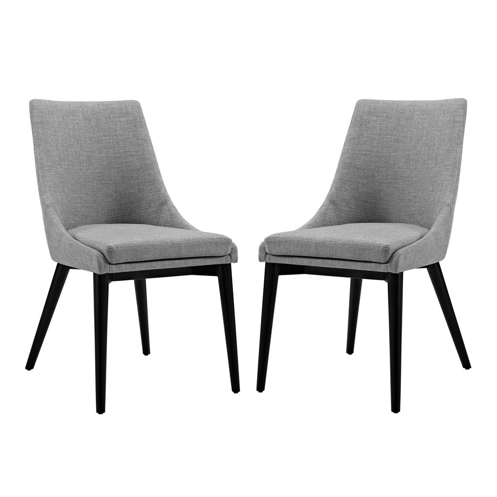 Viscount Dining Side Chair Fabric Set of 2 in Light Gray